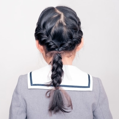 ☆三つ編みに通すだけで繊細に見えるアレンジ☆☆毎日変化KIDSヘアアレンジ☆
