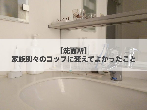 洗面台まわり 5人家族の歯ブラシ&コップの収納ものとかぞく