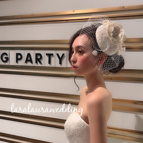 ウェディングハット 花嫁 ブライダル ヘアアクセサリー 二次会 ヘッドドレス 結婚式 パーティーハット 髪飾り 帽子