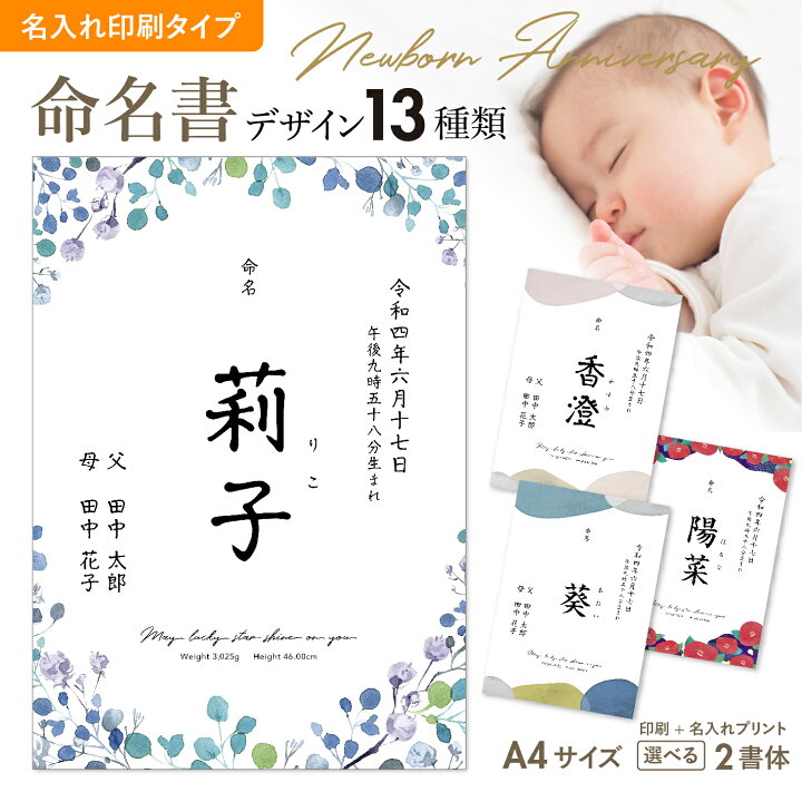 命名書テンプレートで命名紙デザインを無料で作成Canva