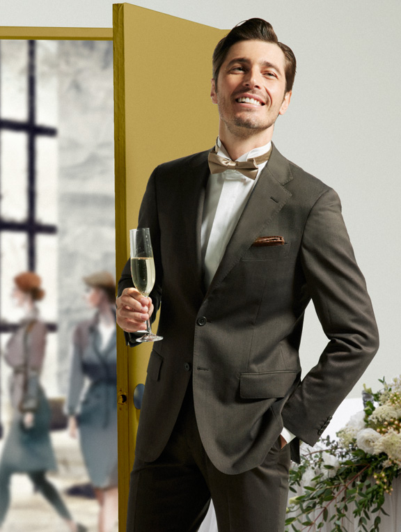 シャツの着こなし・コーディネート ～ビズポロ+シルク100％の蝶ネクタイ シャツの専門店 ozieオジエ