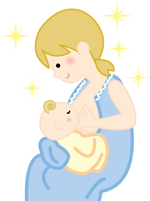 座って授乳するお母さんのイラスト🎨 フリー素材 看護roo! カンゴルー