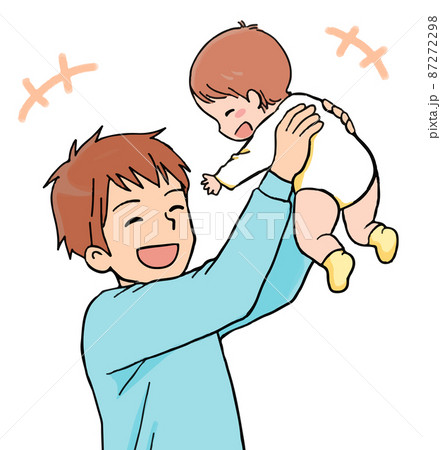 おもちゃで遊ぶ親子の笑顔イラスト・フリー素材なら「シンテリ」