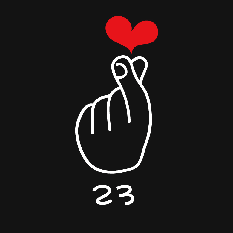 カッティングステッカー 指ハート❗️きゅんです✨ハンドサイン ラブQUQU WORKS