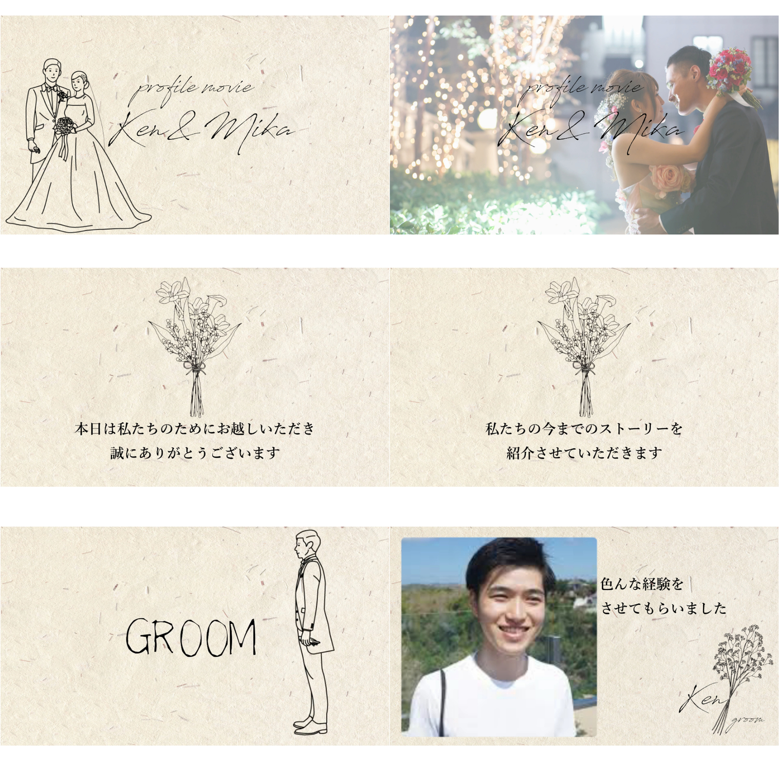 オープニングムービーのコメント例文集結婚式の新郎新婦コメント例