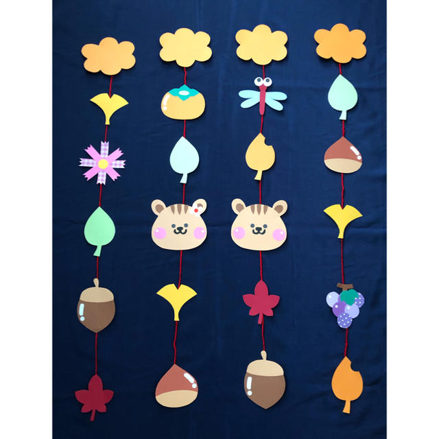 ハンドメイド 9月10月11月 秋 壁面飾り モビール 吊るし飾りの通販 by きゃな's shopラクマ