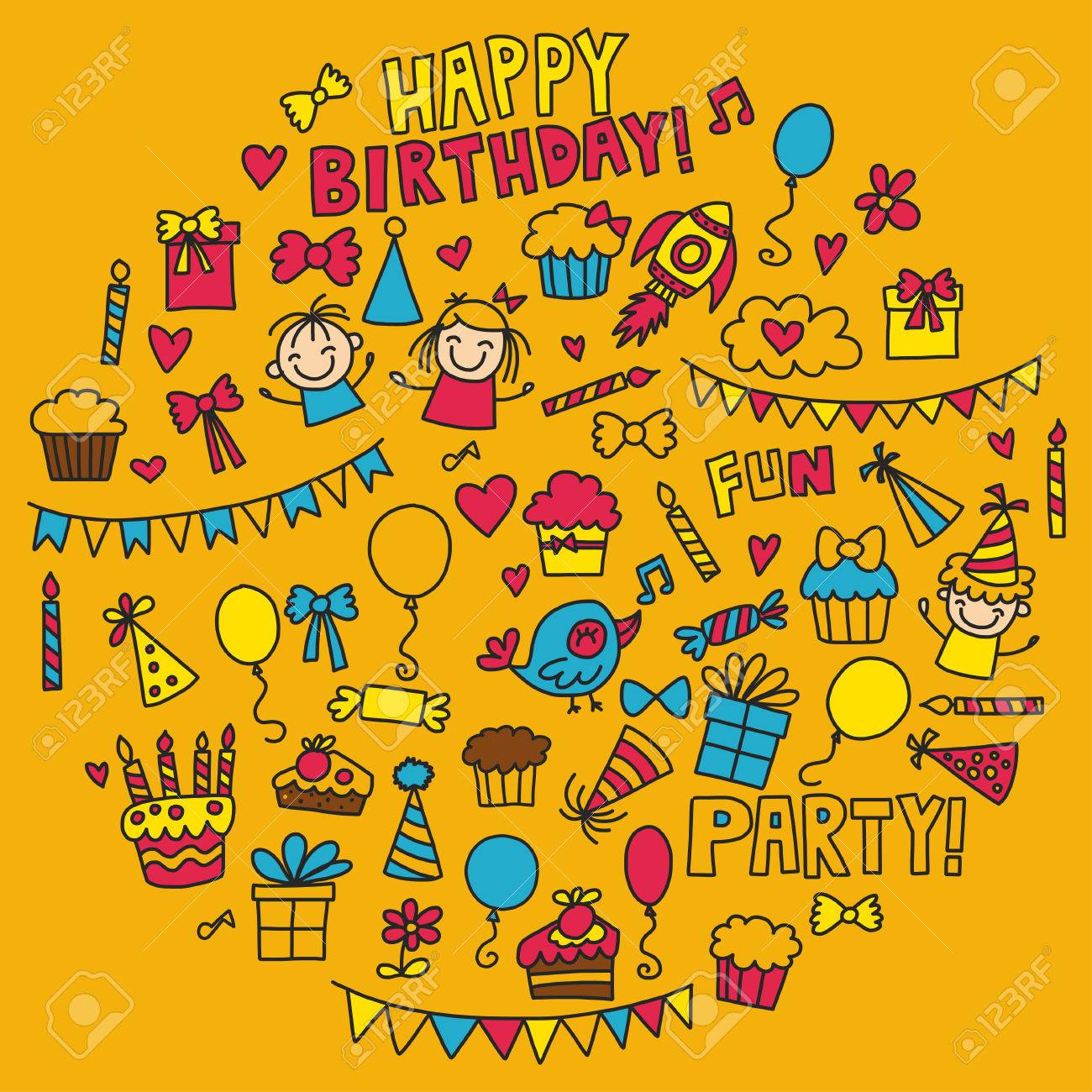 フリーイラスト：ハッピーバースデ