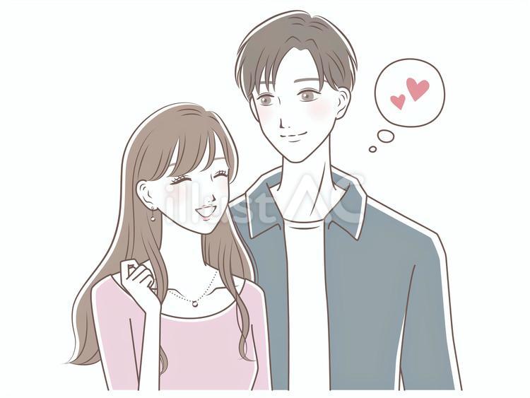 彼女を愛おしそうに見つめる彼氏イラスト - No: 23295852無料イラスト・フリー素材なら「イラストAC」