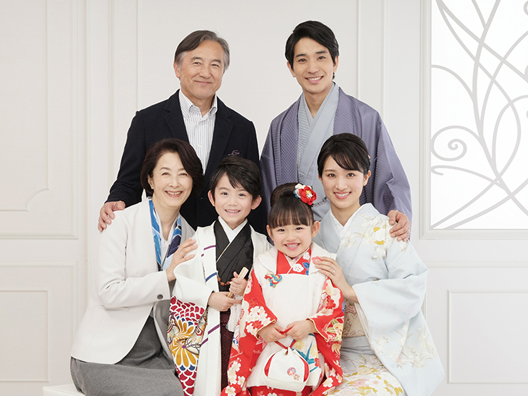 七五三 5歳 男の子 着物ストライプ ターコイズ