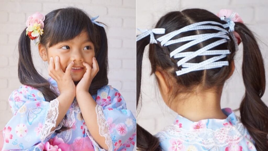 簡単＆かわいい！子供にぴったりのゴムだけリボンヘアアレンジ♡