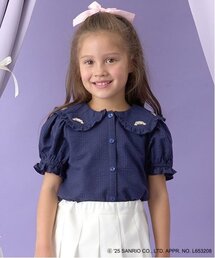 Amazonベィジャンガールズ ブラウス 半袖 フリル リボン 女の子 キッズ服 ストライプ柄 小学生 フォーマル 入学式 卒園式かわいい おしゃれ 子供服 ピンク110シャツ・ブラウス 通販