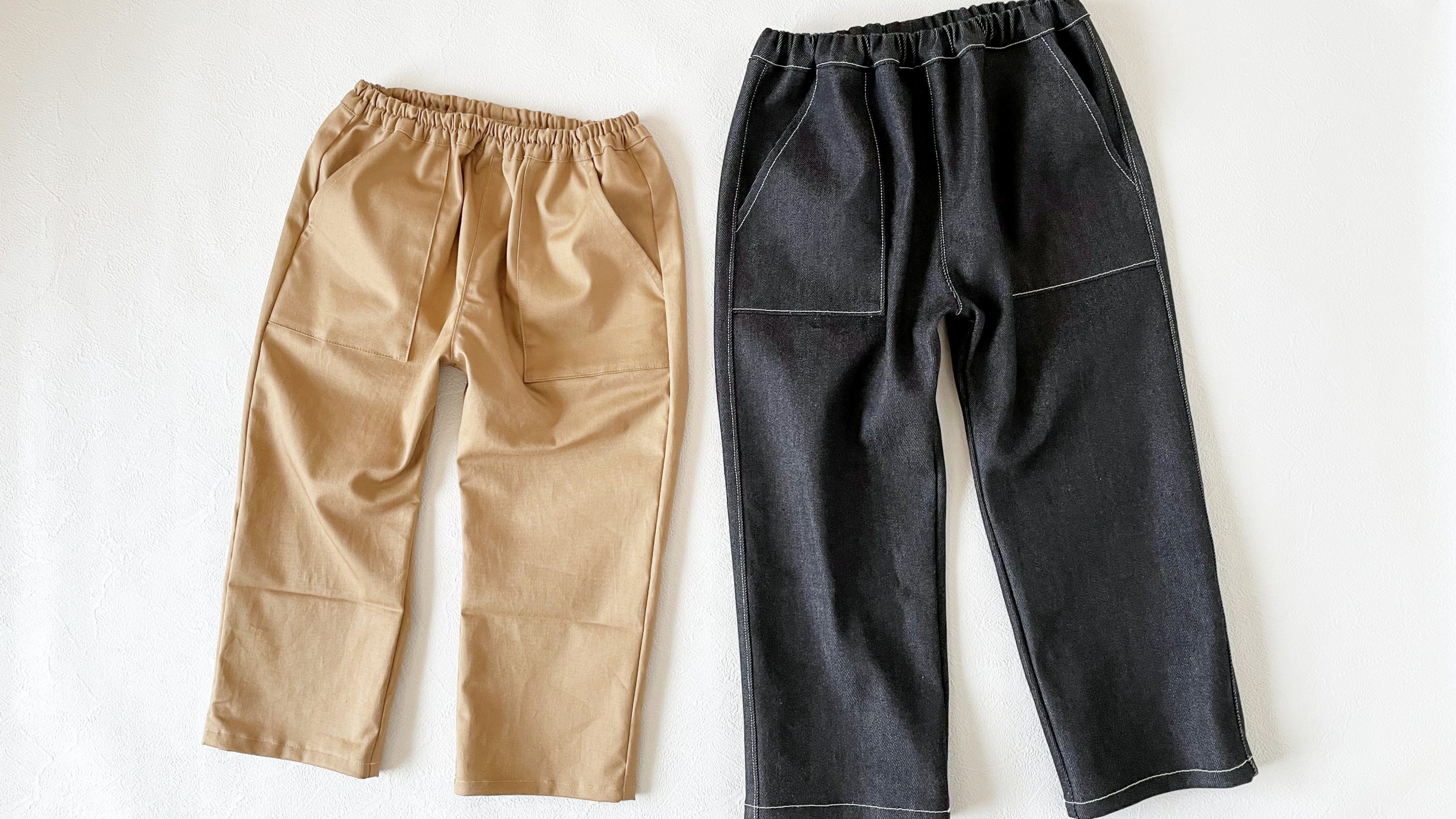 無料型紙 ながく履けるよ♪こども用おなかすっぽりズボン パンツ の作り方 90~120サイズnunocoto fabric