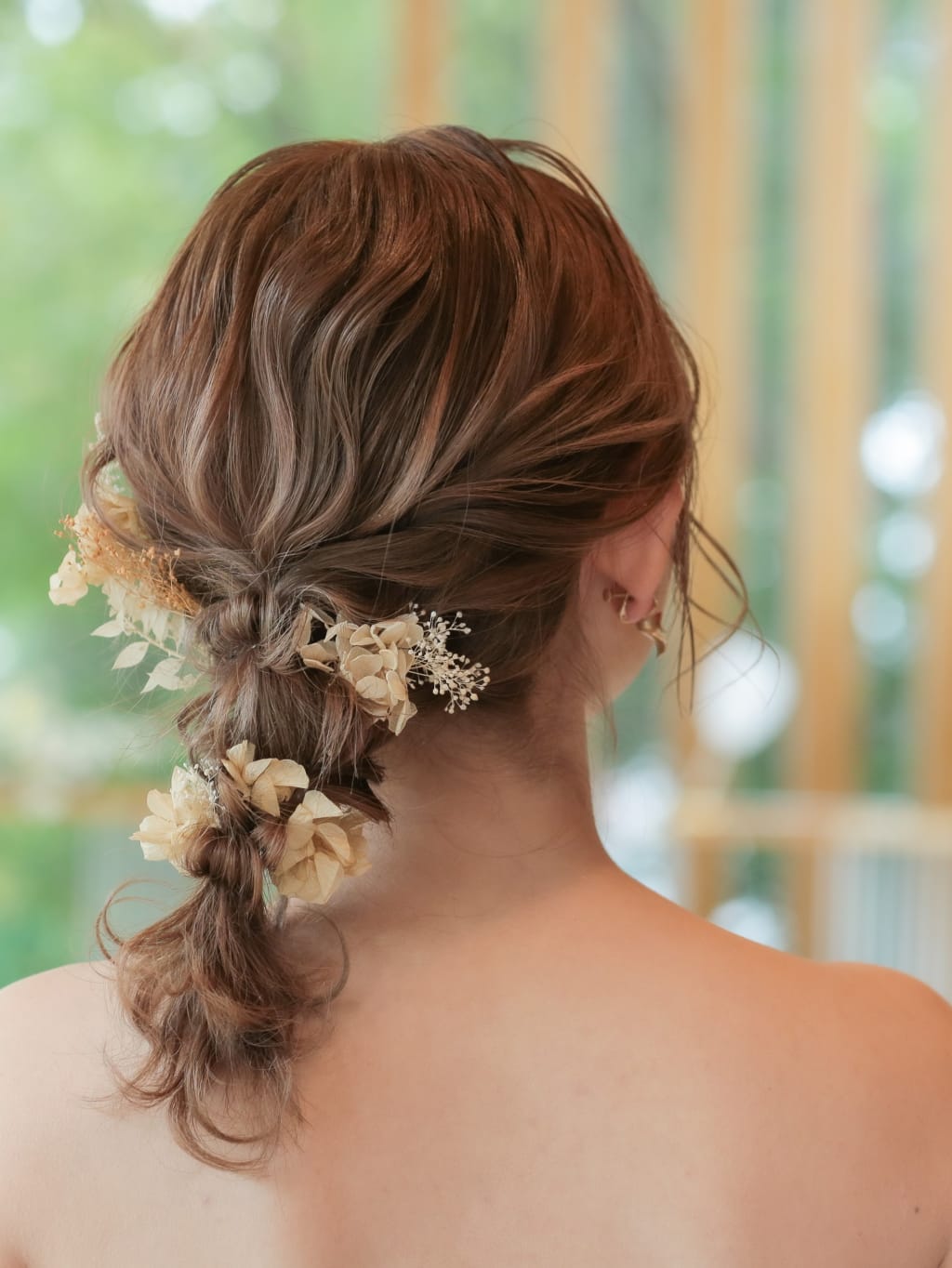 ヘアアレンジ 編みおろし 可愛い 上品 パール ブライダル ウェディングフォトの通販 by かぜちゃんSHOPラクマ