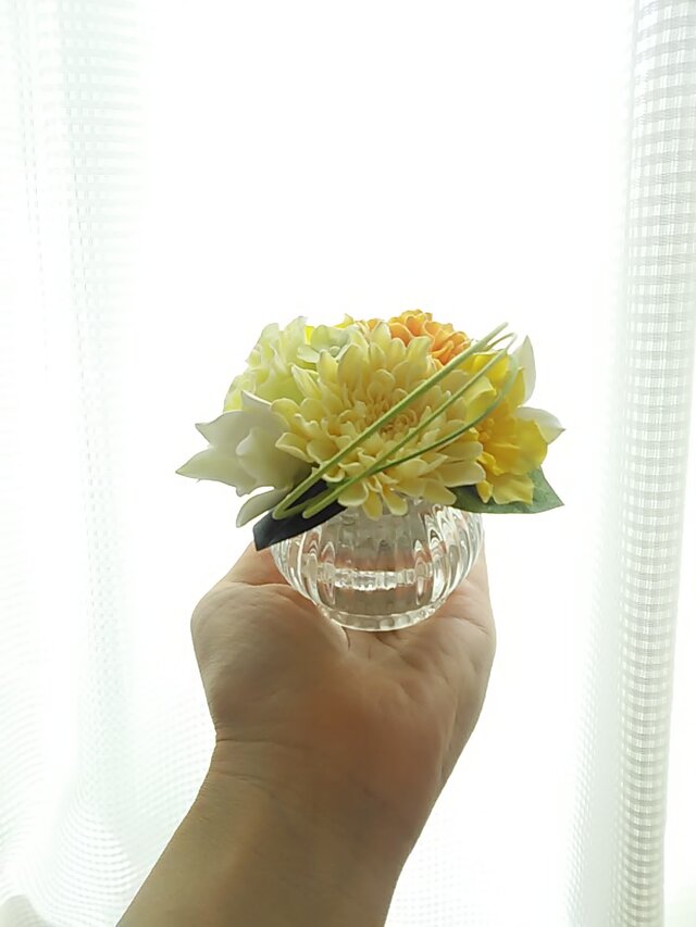 日時指定不可・ご注文後２週間ほどでお届けします PF現代仏壇用 ミニ仏花 華noe のえ 山吹 B95 タクト プリザーブドフラワーホームセンター通販はDCMオンライン