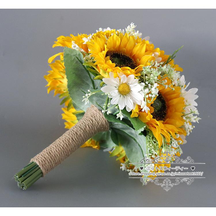 Amazon結婚式の花芸、花を手にして 人工ひまわり 11.81 インチ手作りホールディング ブーケ結婚式用造花 オンライン通販