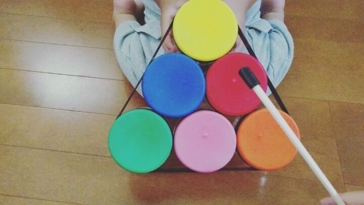 超簡単 ゴムゴムタンバリン 手作りおもちゃDIY