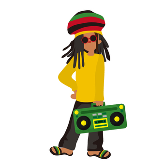 ジャマイカのスタジオで黒人男性の笑顔と幸福と自信を持ったポートレート白い背景のアフリカの男性とプライドスタイルと肌の輝きを持つカジュアルなファッションで幸せなモデルの顔Premium写真