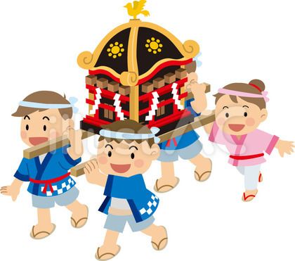 子どもみこしが町内を練り歩きました。北郷親栄町内会連絡協議会