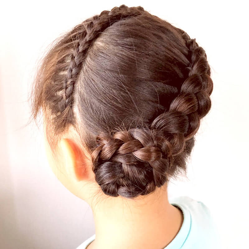 4歳娘の浴衣ヘアアレンジ♡簡単かわいいお団子編み込み動画