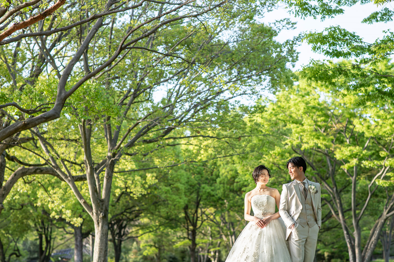 鶴見緑地公園 大阪で撮る 前撮り・フォトウェディング・結婚写真なら ワタベウェディング