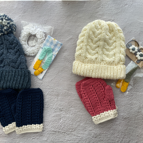 シンプルでかんたん！ こども用ミトン&マフラーを作ってみたmy hobby is . handmade