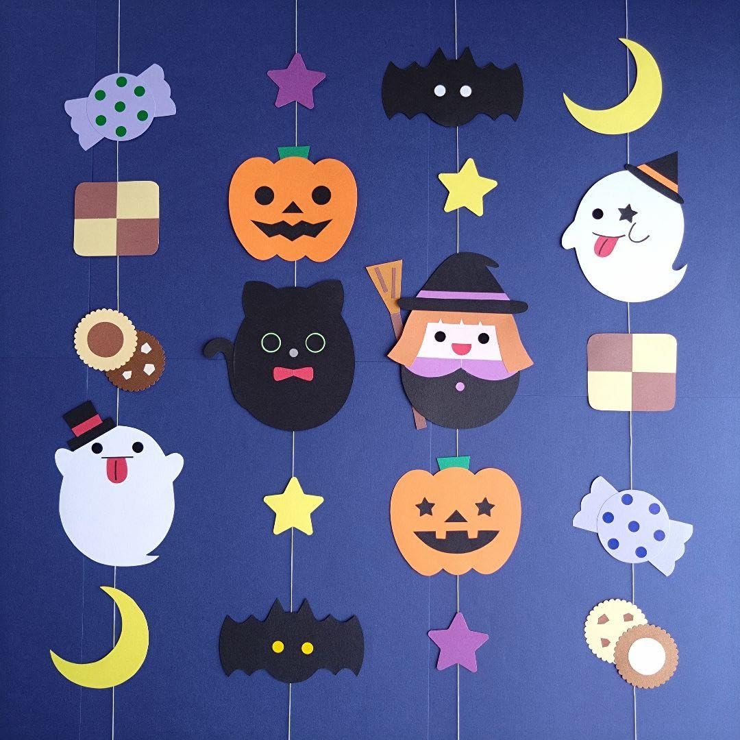 秋 ② ハロウィン ガーランド 壁面飾り 吊るし飾り 保育 9月 10月 11月