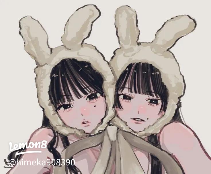 ペア画 友達 親友イラスト・フリー素材なら「シンテリ」