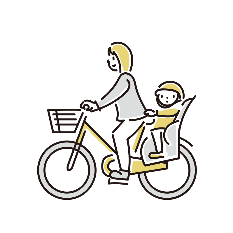 チャイルドシートがついた自転車のイラスト – フリーイラスト素材集 KuKuKeKe