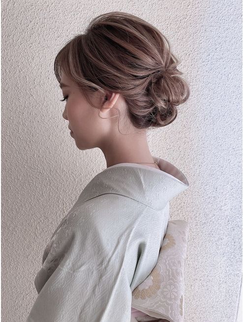 七五三 母親の着物に合う髪型 ヘアアレンジ ボブからミディアム、ロングまでレングス別でご紹介！福岡天神のヘアセット 着付け専門店Three-keys スリーキーズ