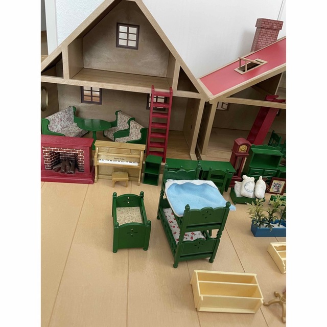 エポック社 1990年代 シルバニアファミリー シルバニア デラックスハウス クマ うさぎ ミニチュアハウス