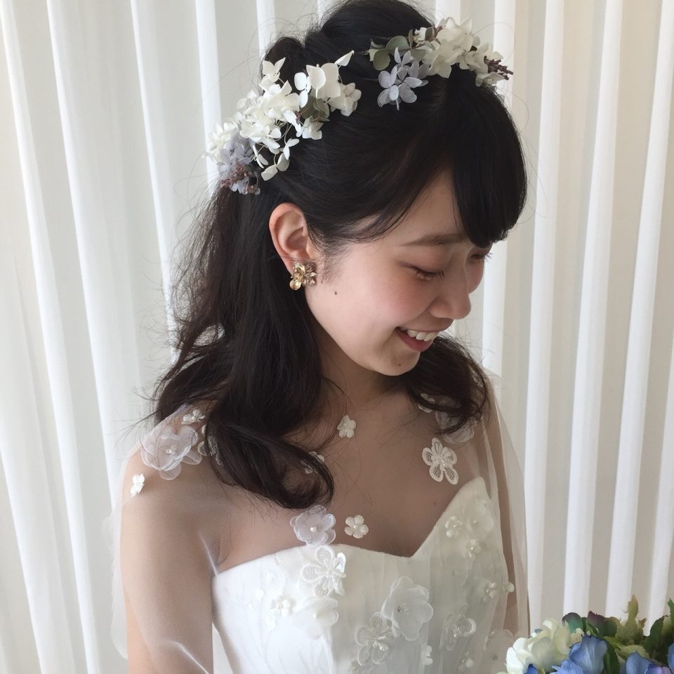 結婚式 ハーフアップ 花嫁」の検索結果