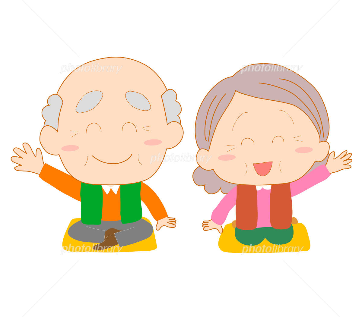 商用フリー_無料イラスト_敬老の日のイラスト_おじいちゃん_おばあちゃん - 商用OK!フリー素材集「ナイスなイラスト」