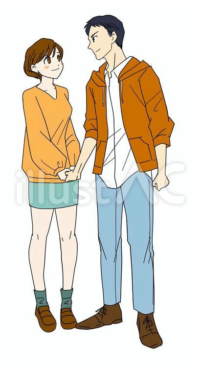 手をつなぐ カップル 素材イラスト・フリー素材なら「シンテリ」