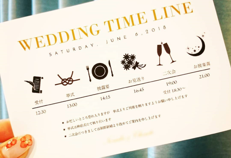 招待状に入れる、ウェディングタイムラインとは?素敵なデザイン8選ARCH DAYS