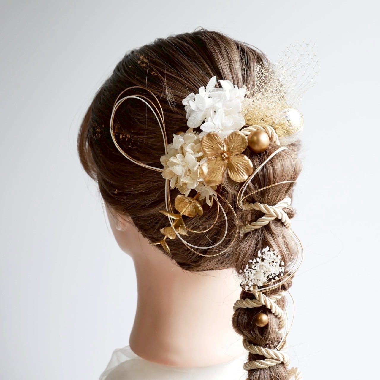 水引 髪飾り シルバー 青 和紐アレンジ 成人式 卒業式 結婚式 和装 袴 着物 KA-23030B髪飾り ソノヒトハナ 成人式・卒業式・結婚式