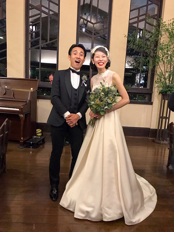 Party Report ” 自由学園明日館にてご結婚式をされました素敵なお二人♪ウェディングドレス・レンタルAnelaClothing アーネラクロージング