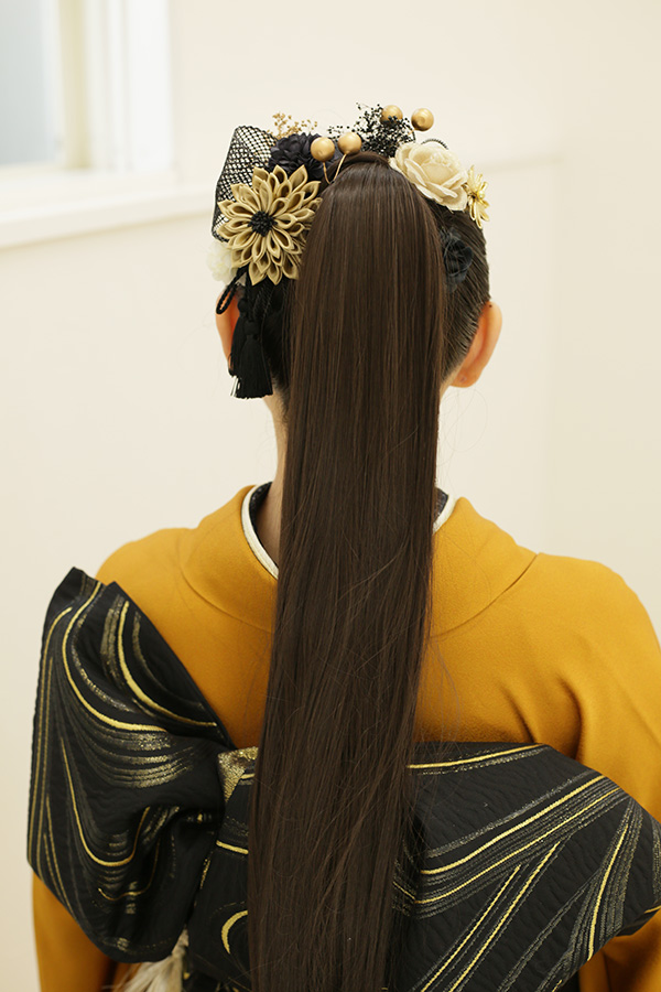 和装に似合うポニーテールアレンジ集