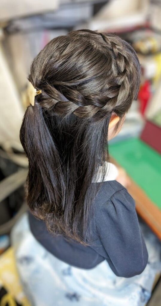 浴衣の髪型・ヘアスタイル '10 子供編み込みの基本 京染卸商業組合