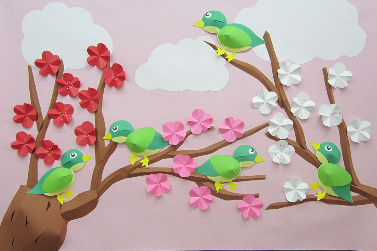 ウグイス 梅の花 春 壁面 保育の通販 by はるいろSHOPラクマ