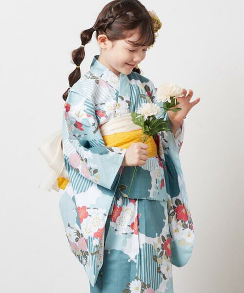 昭和レトロ 古典柄 女の子浴衣 7〜8才 兵児帯付き 日本製 ≪可愛い≫ 42%OFF浴衣 子供 女の子 子供浴衣 3点セット浴衣 帯 下駄100-130cm適応身長95-135cm高級変わり織 100 110 120 130 花 キッズ の通販価格比較のビカム