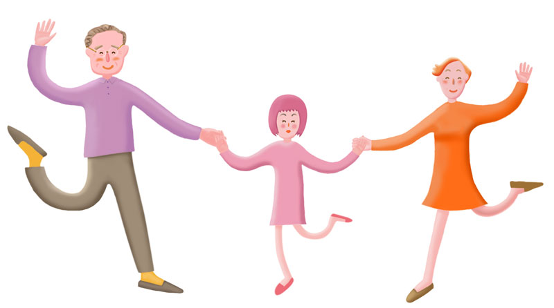 手を繋ぐ親子のうさぎ かわいい2023 卯年イラスト無料 フリー87645素材Good