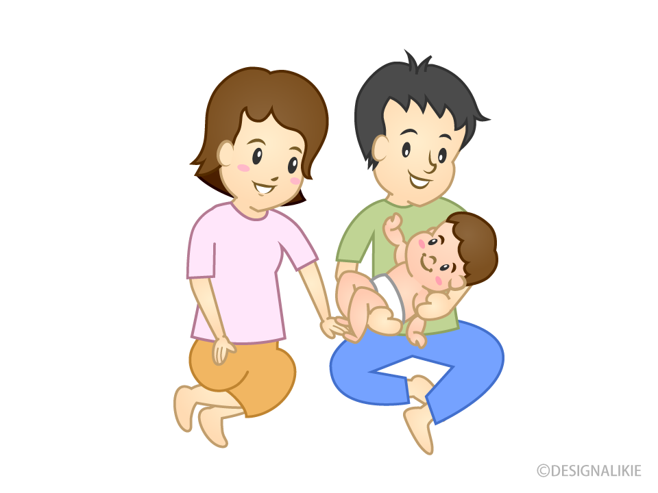 子供と両親のシンプルなイラストのイラスト素材121224837- PIXTA