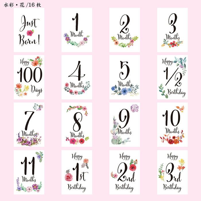 数字のマンスリーカード 月齢カード