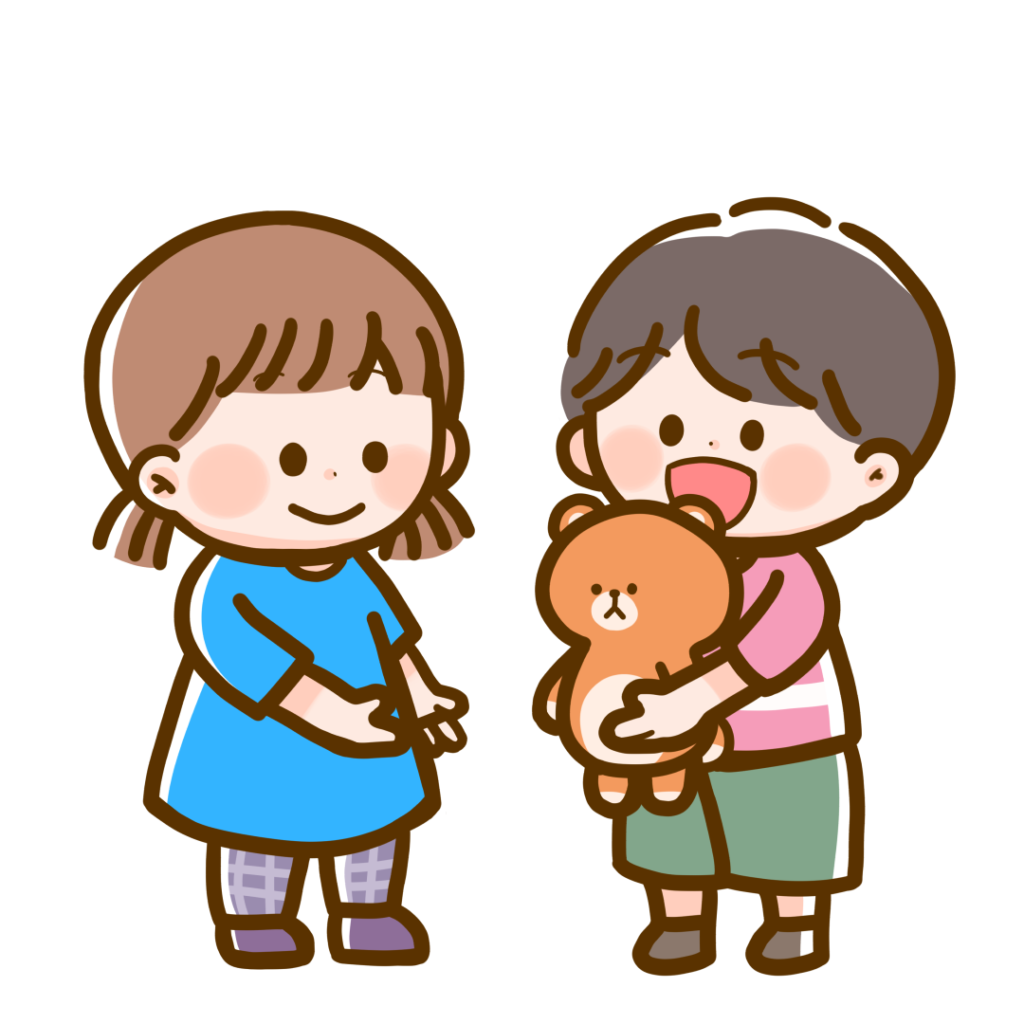 見上げる子供たち01イラスト