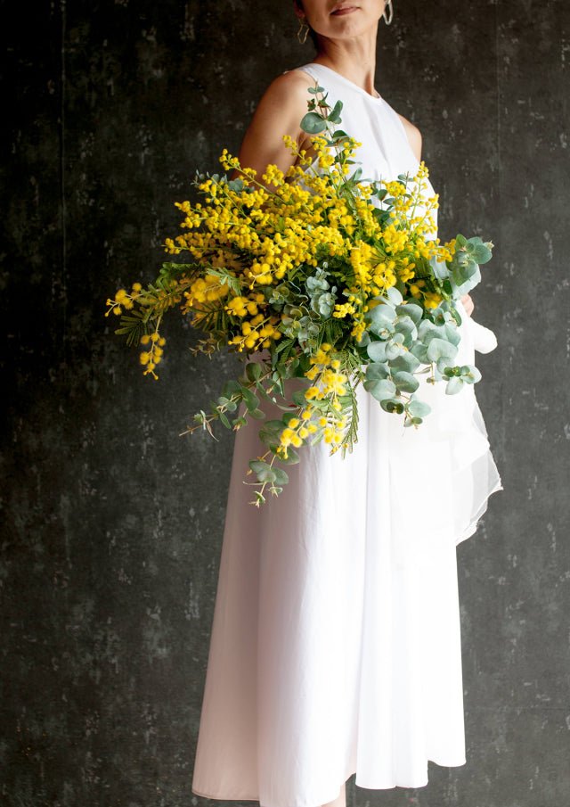 ウェディングブーケ ミモザ イエローブーケFleur Loke～フルールロケ