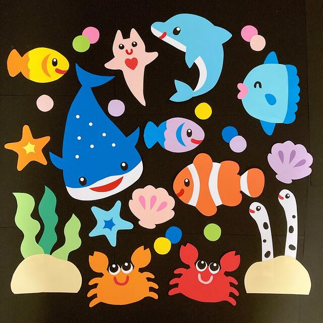 壁面飾り 保育 幼稚園 保育園 施設 海 かわいい ゆかいな海の生き物の, お誕生表です🐟🦀🪼, PriPri4月号2025年の,別冊付録に掲載していただいてます。,部屋飾り お誕生表,壁面製作壁面飾り,手作り壁面,保育園幼稚園,保育施設幼児教室,保育士