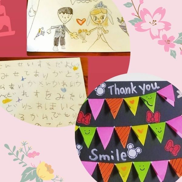 手作りカード 卒業などに使える花束の仕掛け