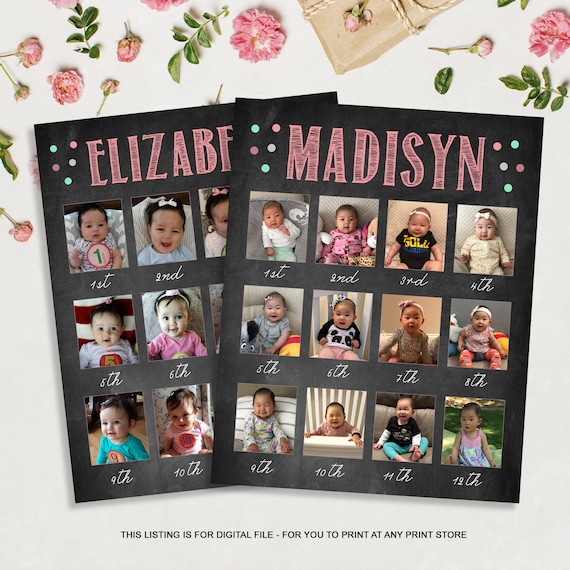 コラージュポスター・ベビーポスター・1歳のお誕生日 記念ポスター - SIMPLELIFE18'S GALLERYminne byGMOペパボ国内最大級のハンドメイド・手作り通販サイト