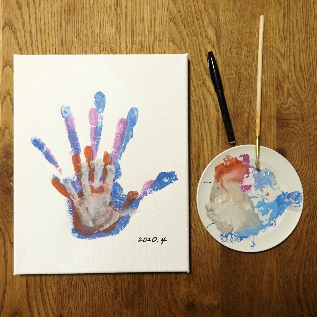 ファミリー手形アートキャンバスボード001 表札・ネームプレート Kittens Works 通販13753748Creema クリーマ