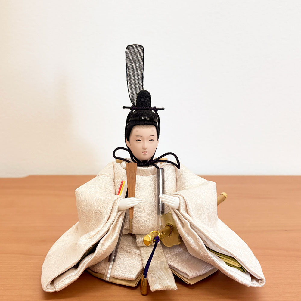 雛人形 おしゃれ コンパクト お雛様 ひな人形 雛飾り おひなさま ひな祭り かわいい ナチュラル モダン インテリア 初節句 シンプル 手作りちりめん細工 白 ホワイト 親王飾り 人気 ハキ 京都 夢み屋 白粋-HAKI- 桜舞うお雛様ミツケヨ